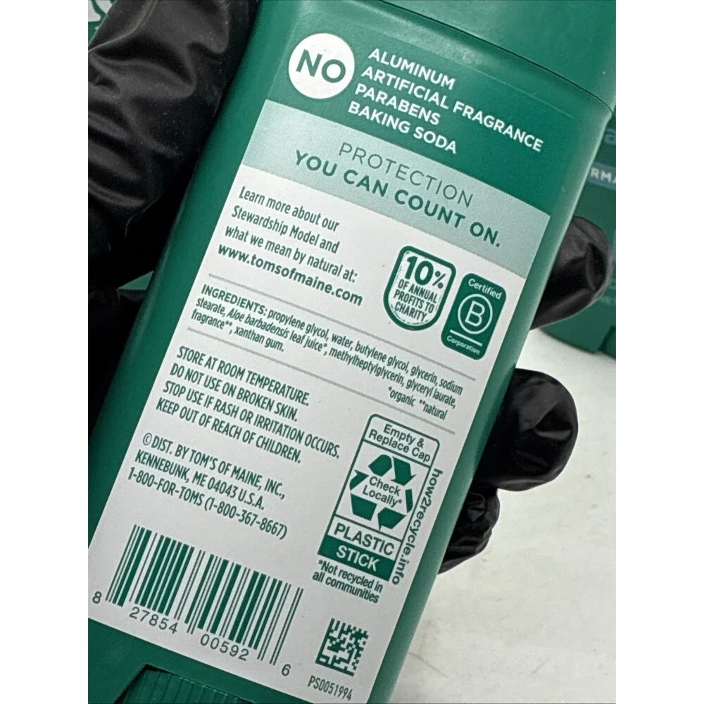 3 Pack Tom's of Maine Aluminum Free CLEAN COAST Deodorant 3.25oz